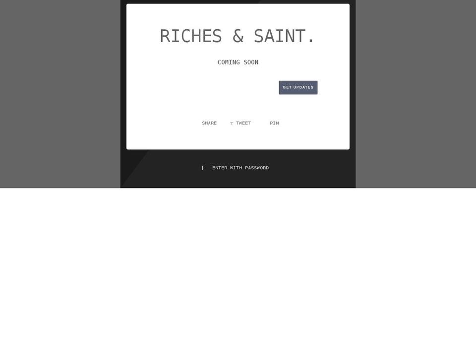 richesxsaint.com shopify website screenshot