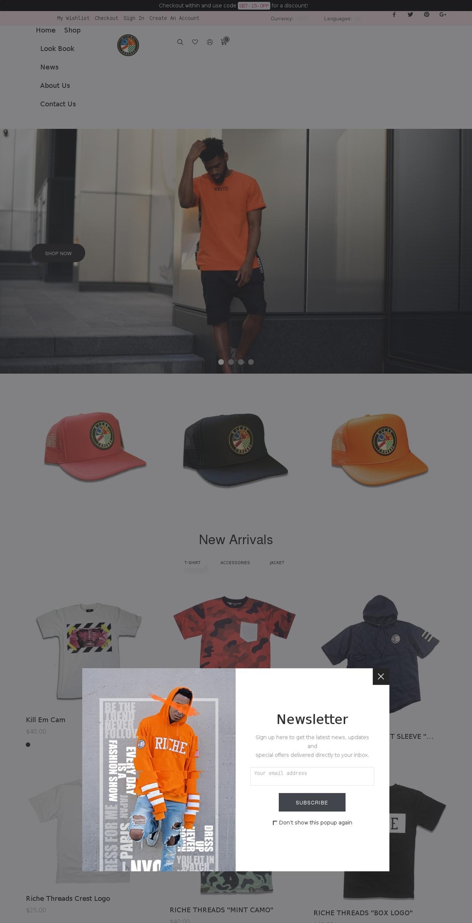 richethreads.com shopify website screenshot