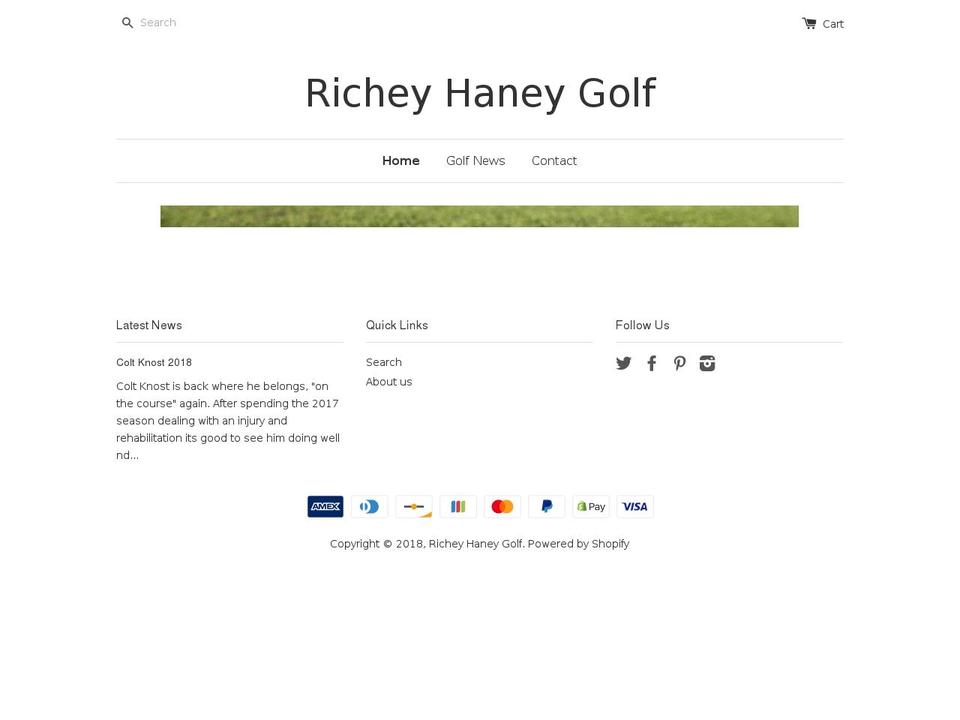 richeyhaneygolf.com shopify website screenshot