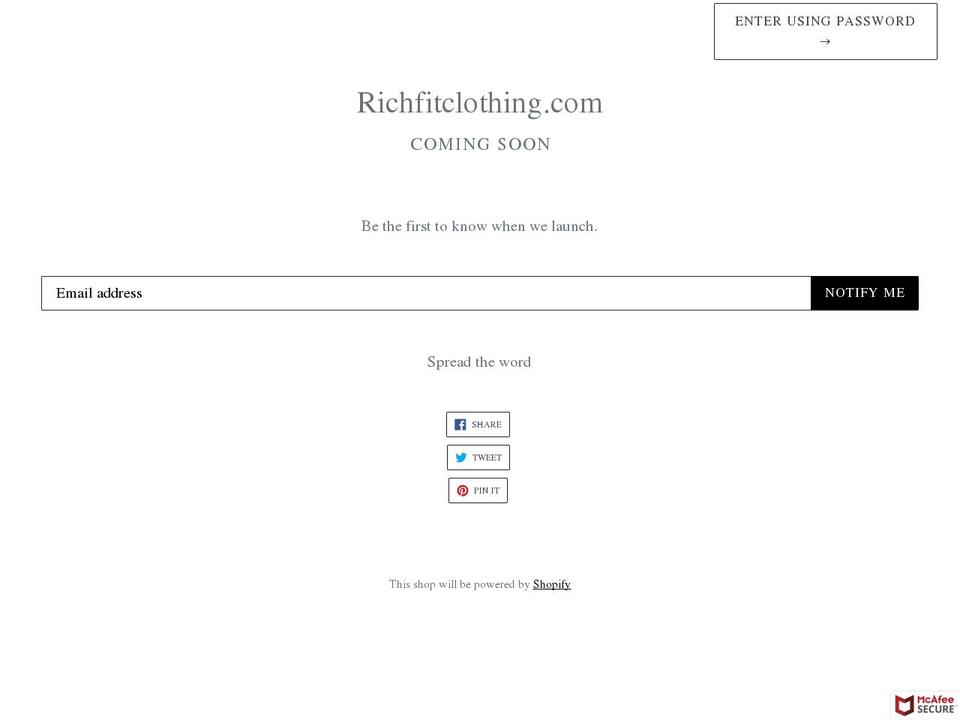 richfitclothing.com — Shopify storefront screenshot