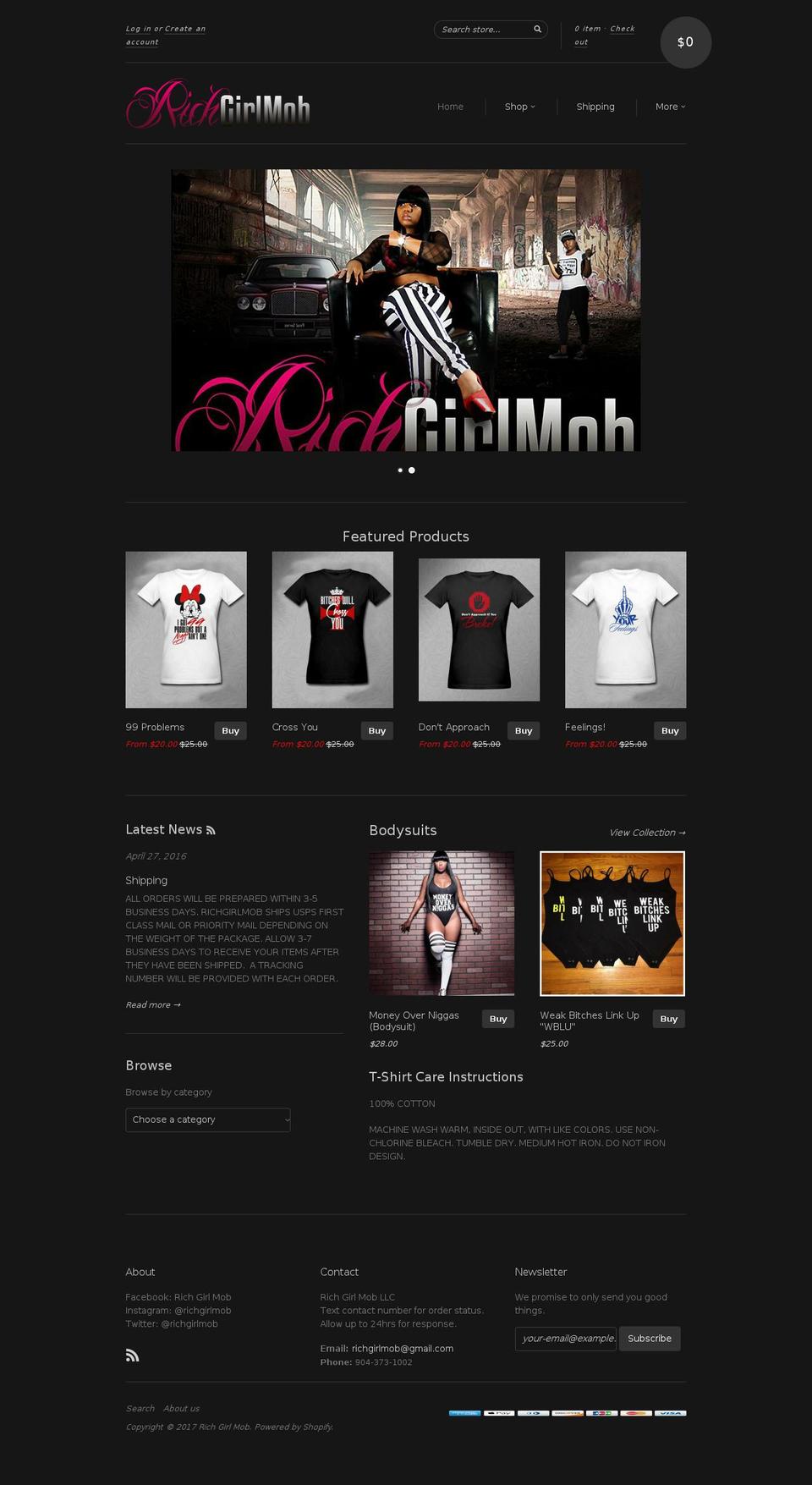 richgirlmob.com shopify website screenshot