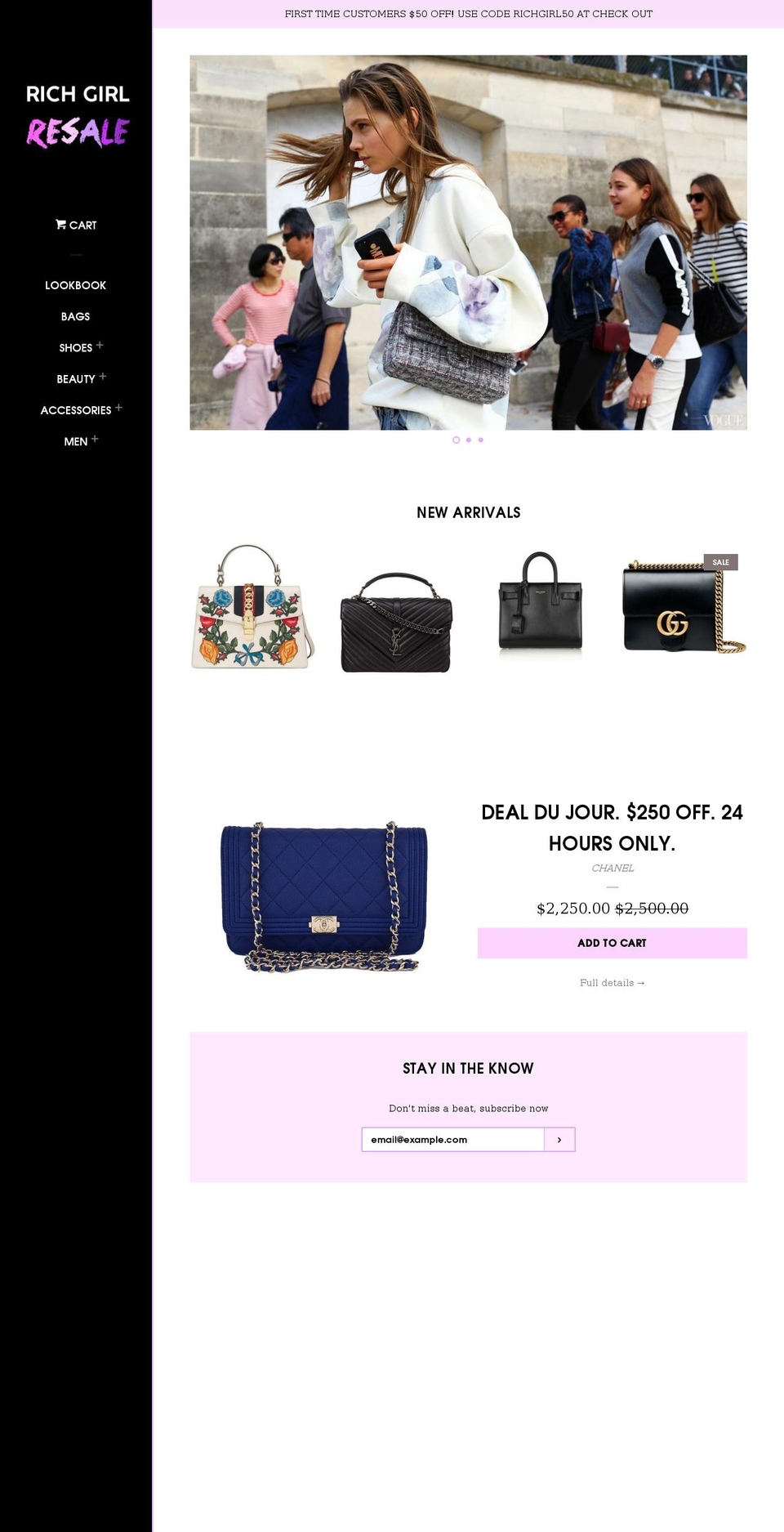 richgirlresale.com shopify website screenshot