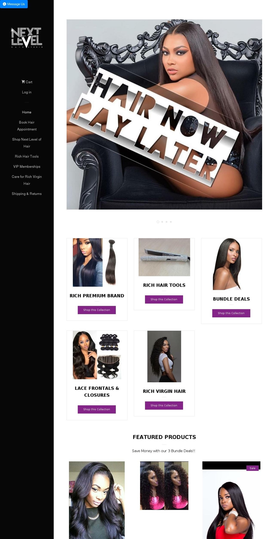 richhairbrand.com — Shopify storefront screenshot