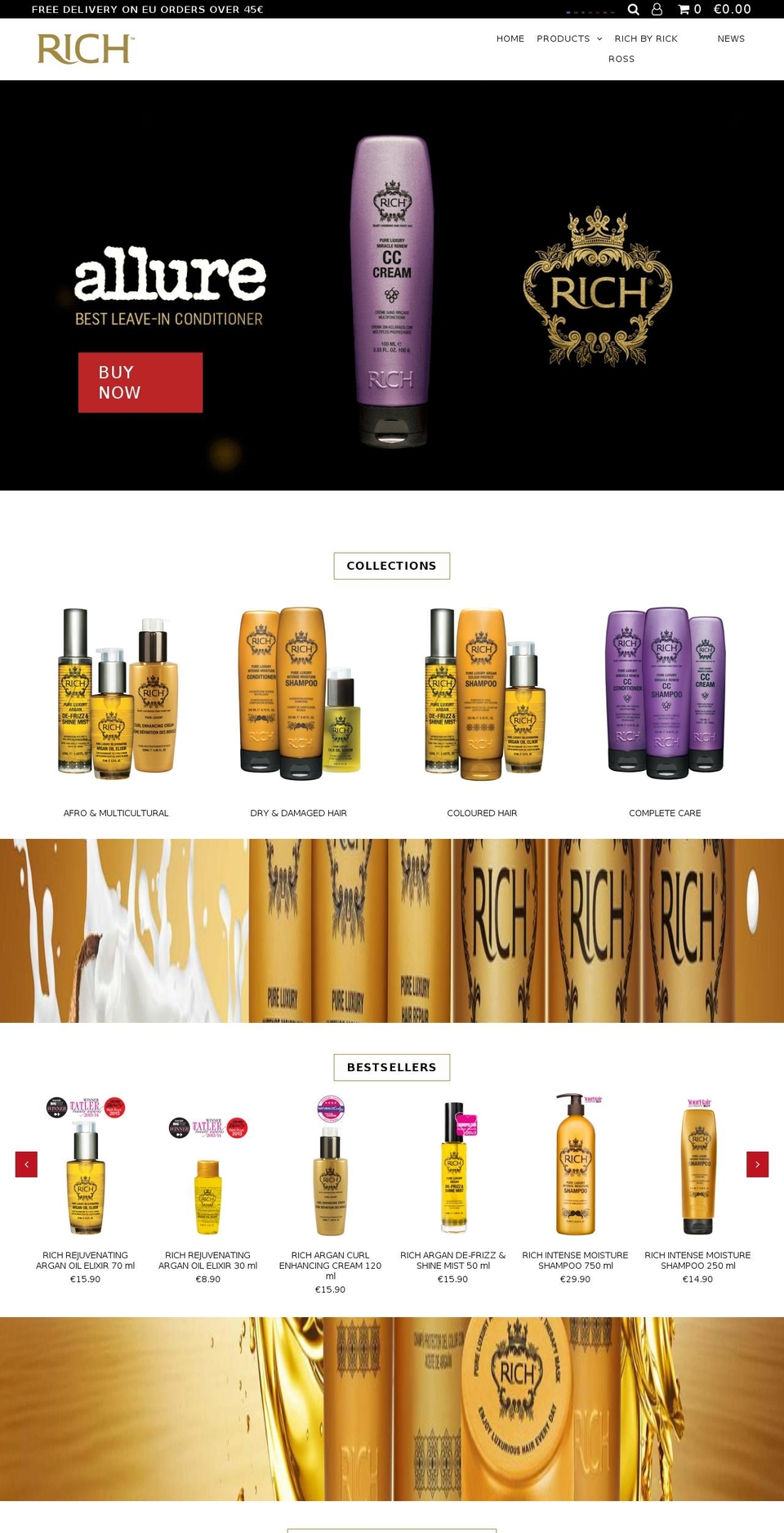 richhaircare.eu shopify website screenshot