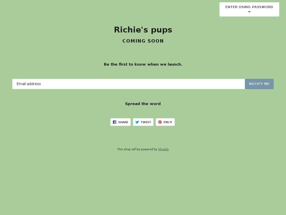 richiespups.com — Shopify storefront screenshot