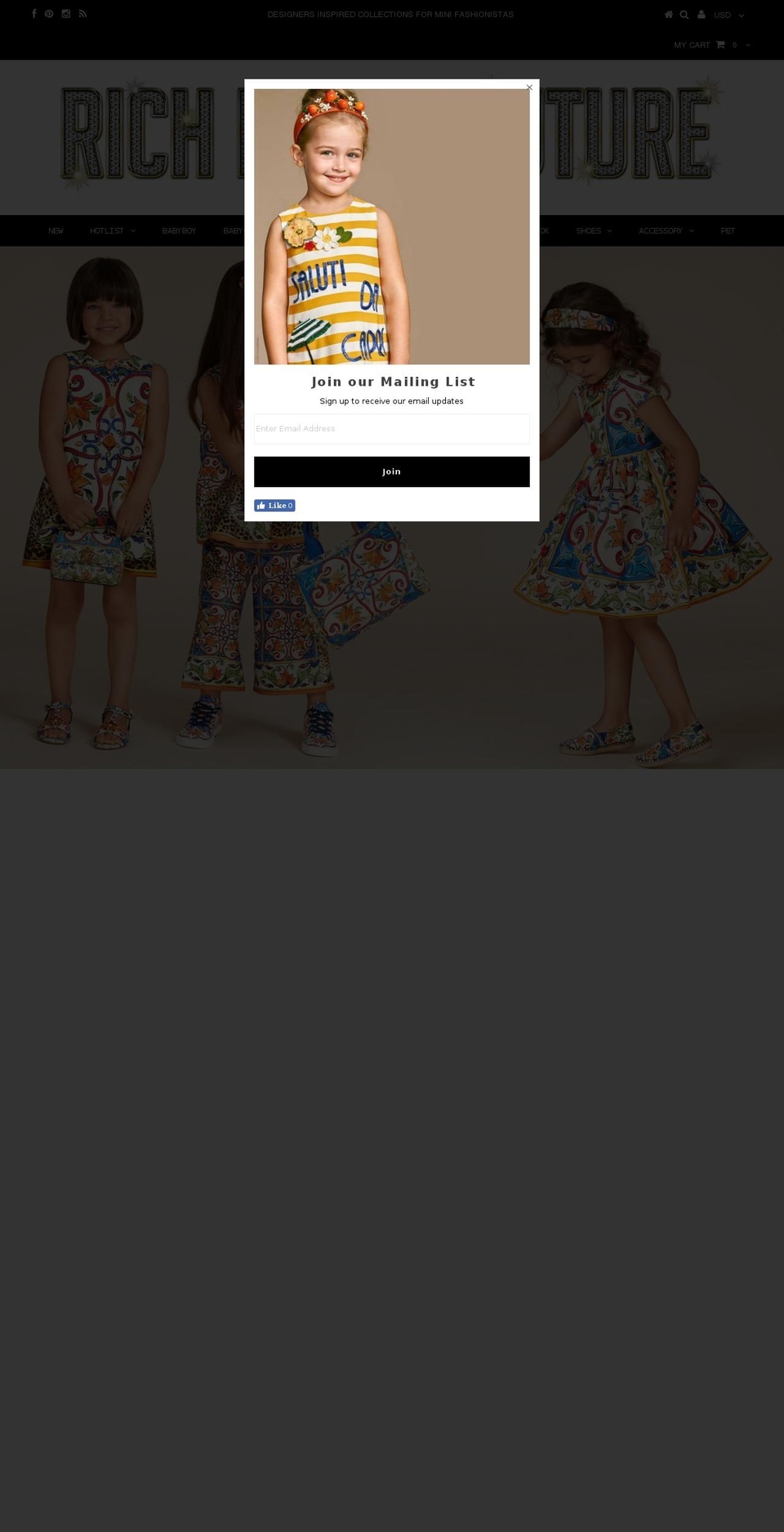richkidscouture.com — Shopify storefront screenshot