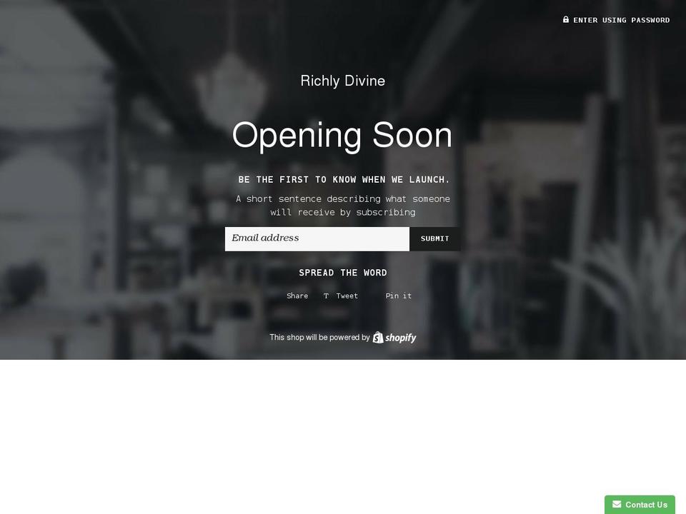richlydivine.com shopify website screenshot