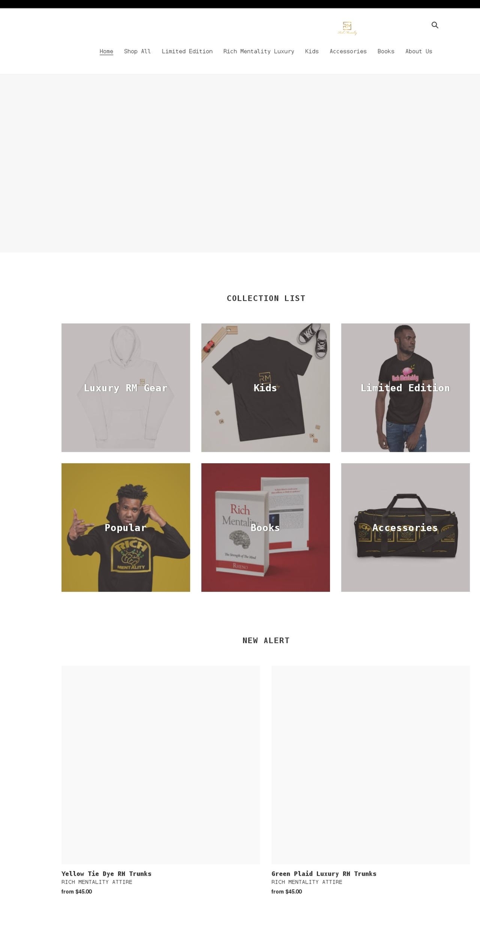 richmentalityattire.com shopify website screenshot