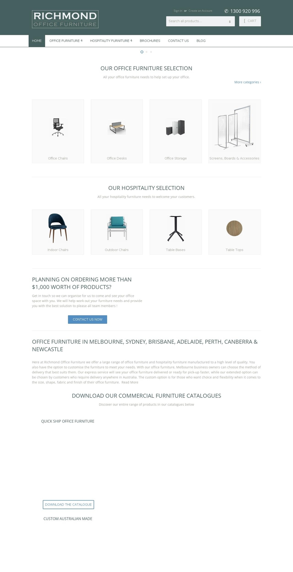 richmondofficefurniture.com.au shopify website screenshot