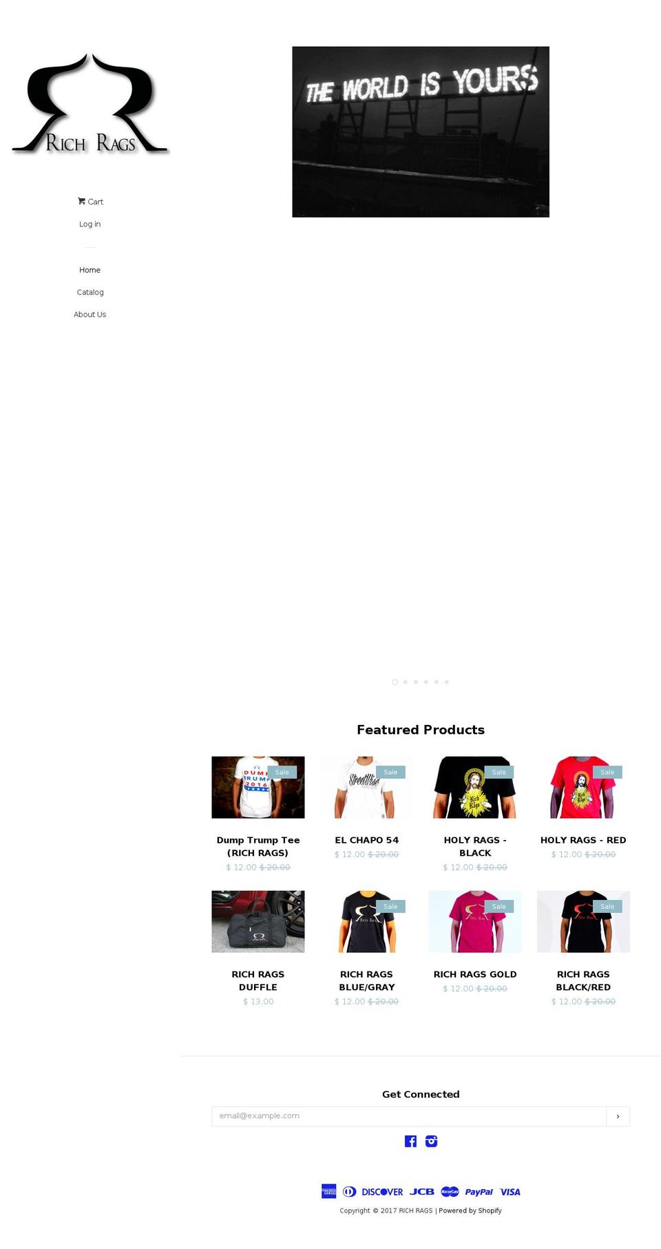 richragsclothing.com shopify website screenshot