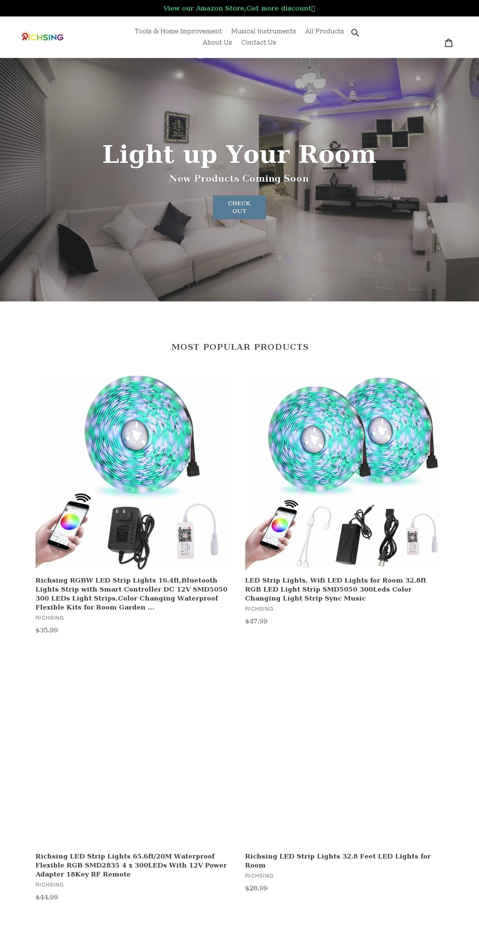 richsingleds.com shopify website screenshot