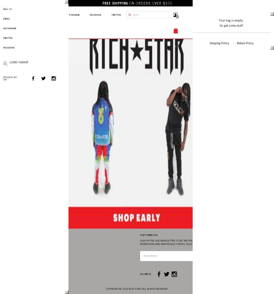 richstarclothing.com — Shopify storefront screenshot