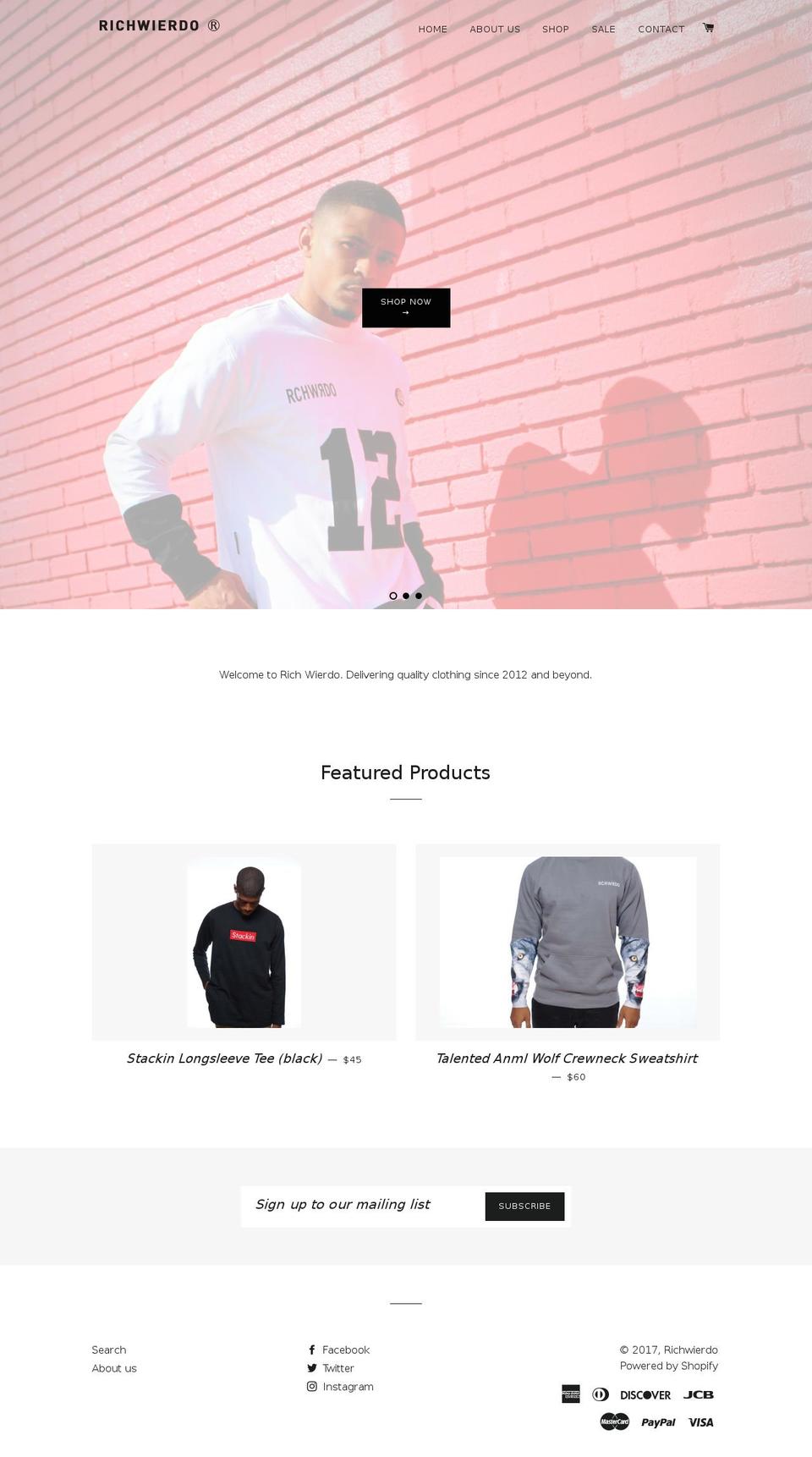 richwierdo.com shopify website screenshot