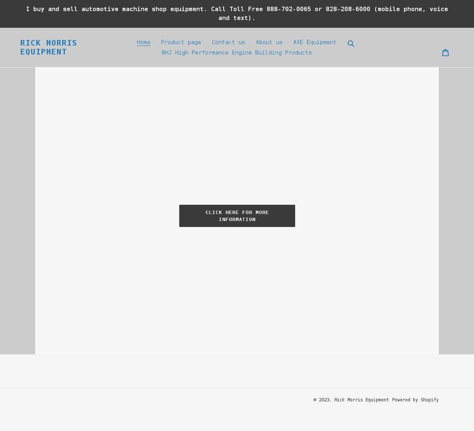 rickmorrisequipment.com shopify website screenshot