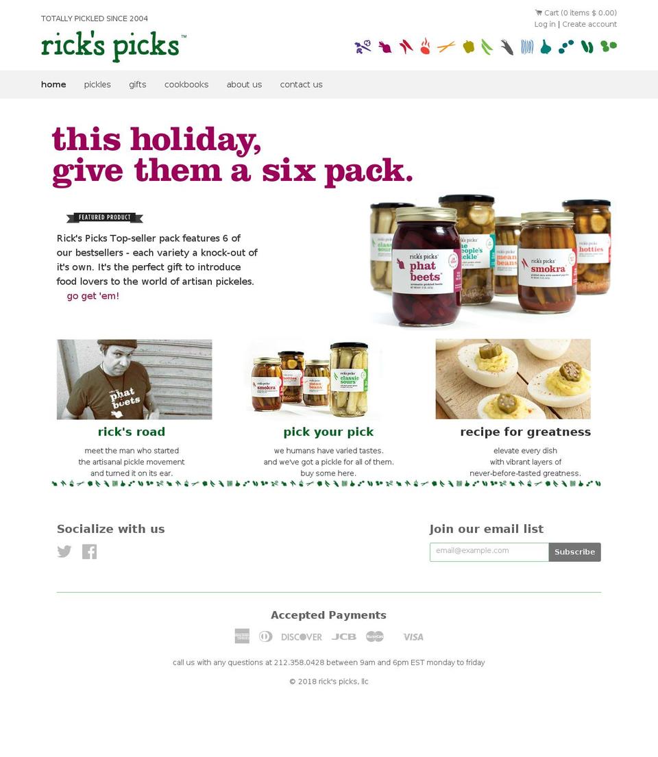 rickspicksnyc.com — Shopify storefront screenshot