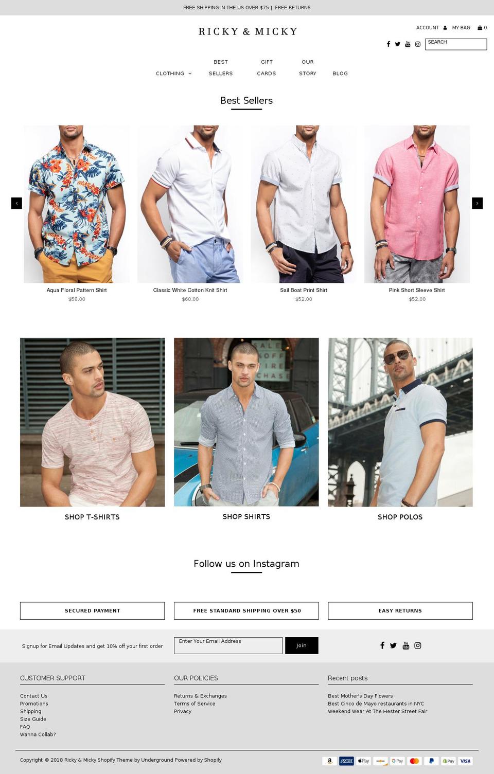 rickyandmicky.com shopify website screenshot