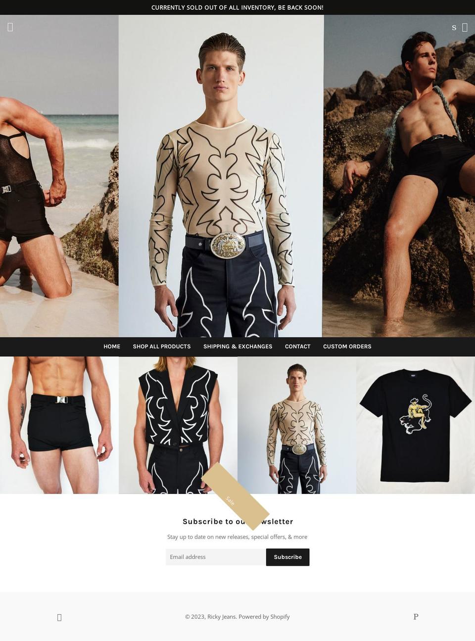 rickykingclothing.com — Shopify storefront screenshot