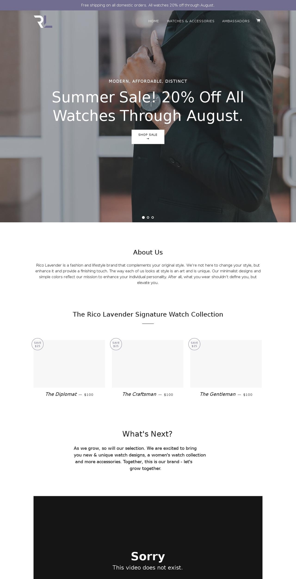 ricolavender.com — Shopify storefront screenshot