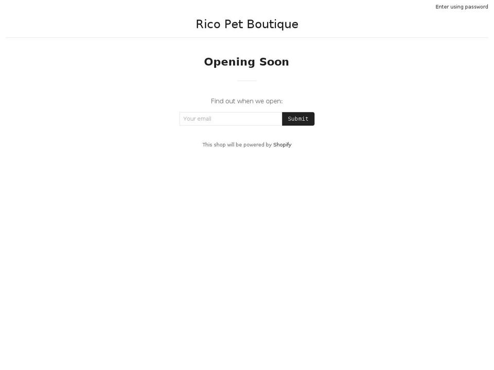 ricopetboutique.com — Shopify storefront screenshot