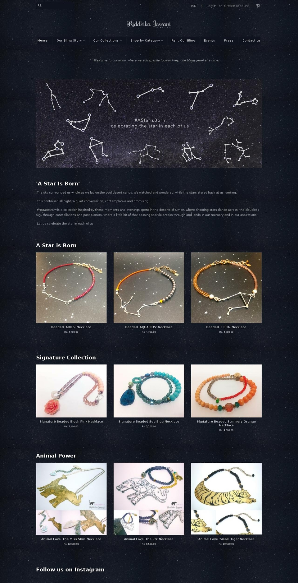 riddhikajesrani.com — Shopify storefront screenshot