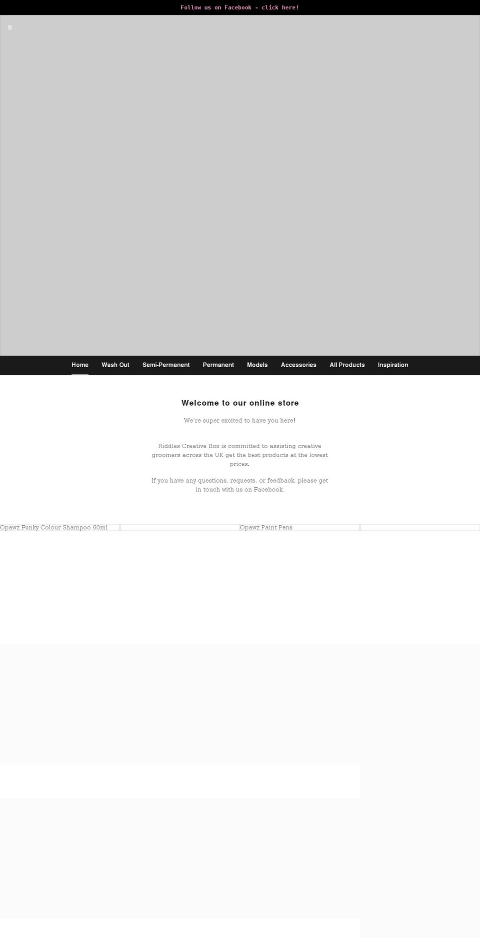 riddlescreativebox.co.uk shopify website screenshot