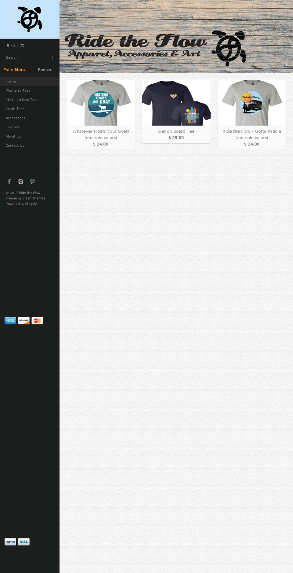 ride-the-flow.com shopify website screenshot