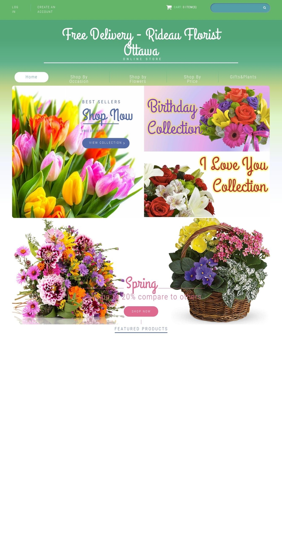 rideaufloristottawa.ca shopify website screenshot