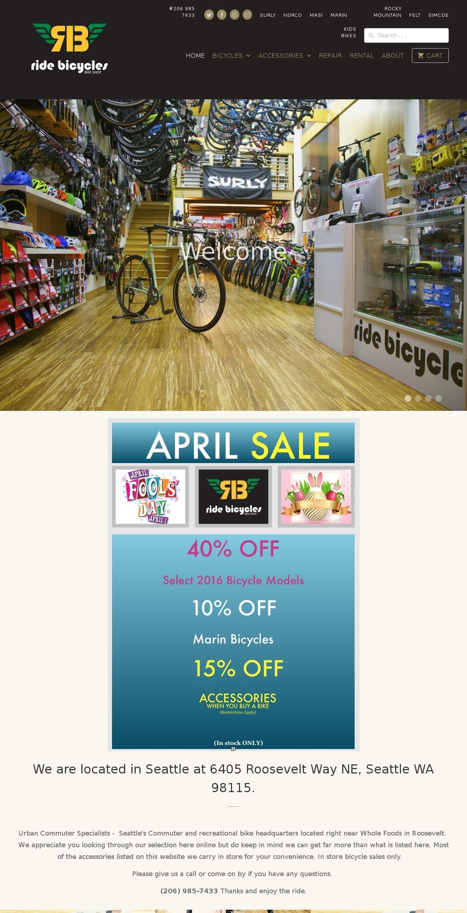 Pursuit Shopify theme site example ridebicycles.com