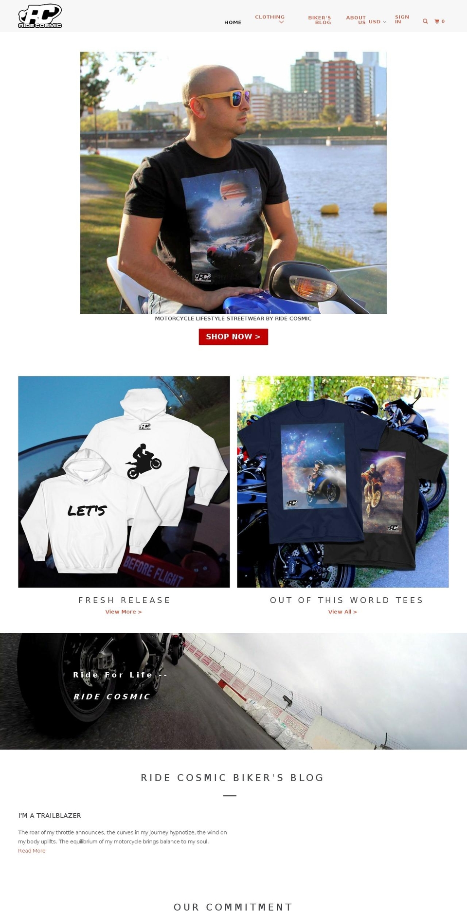 ridecosmic.bike shopify website screenshot