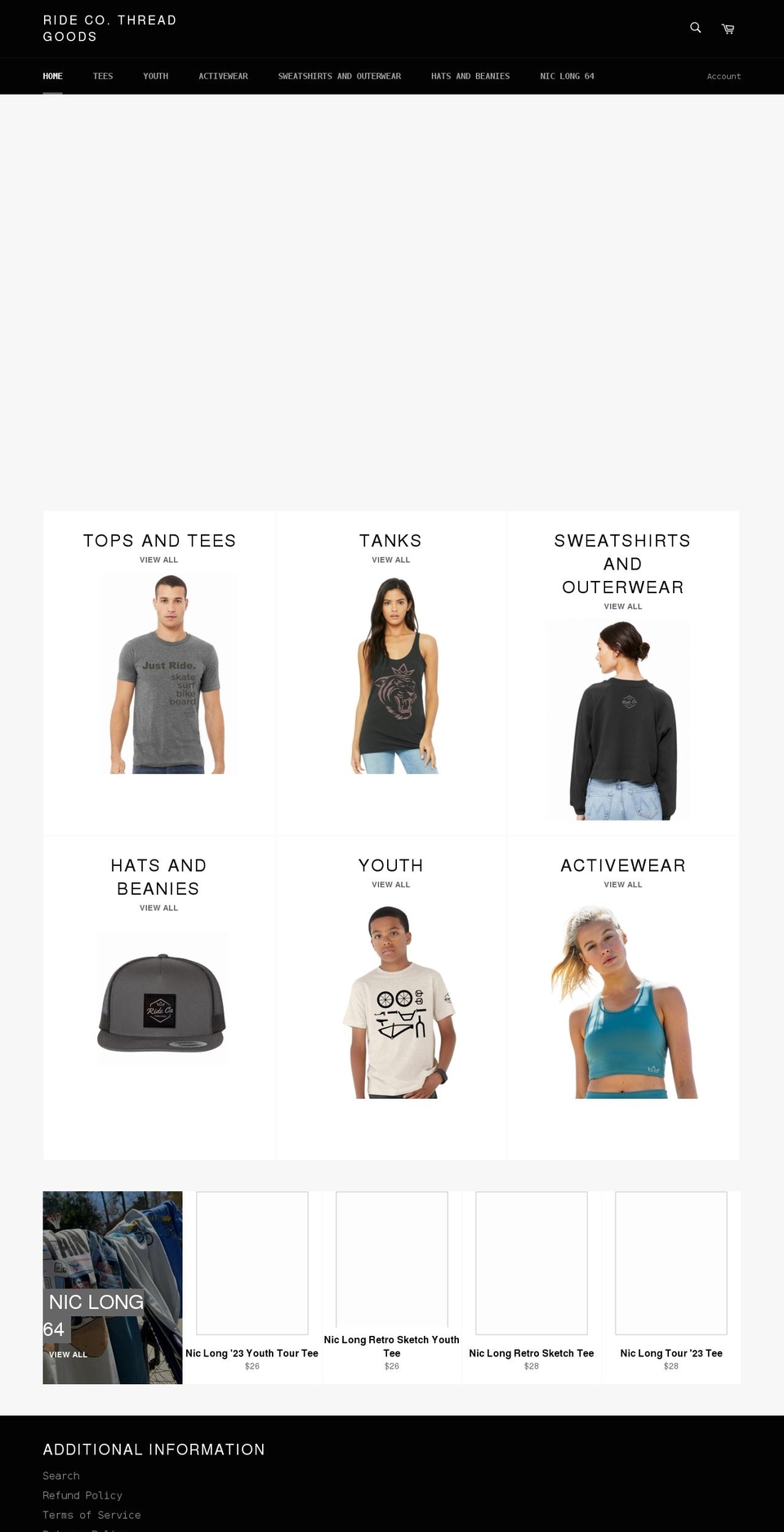 ridecothreads.com shopify website screenshot