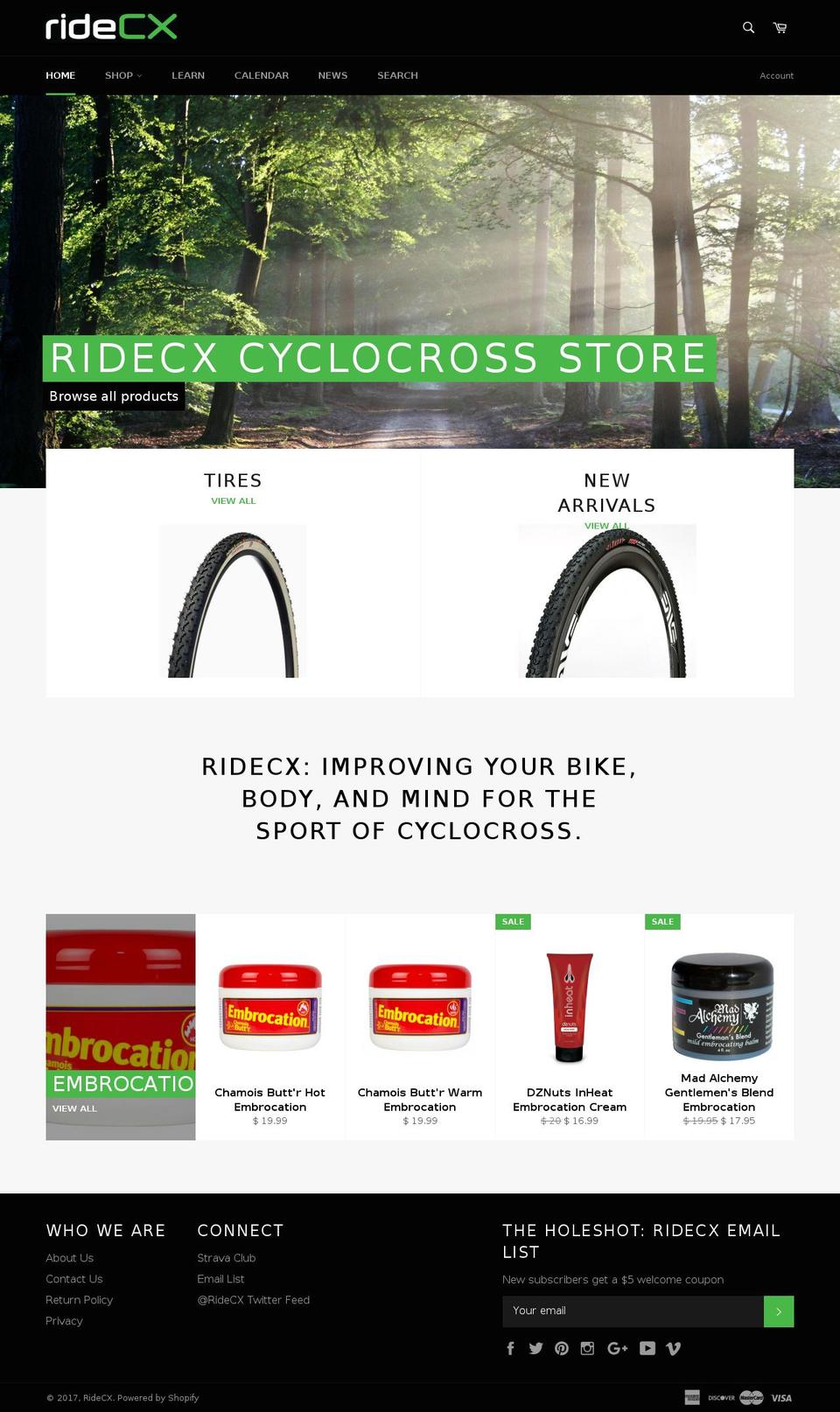 ridecx.com shopify website screenshot