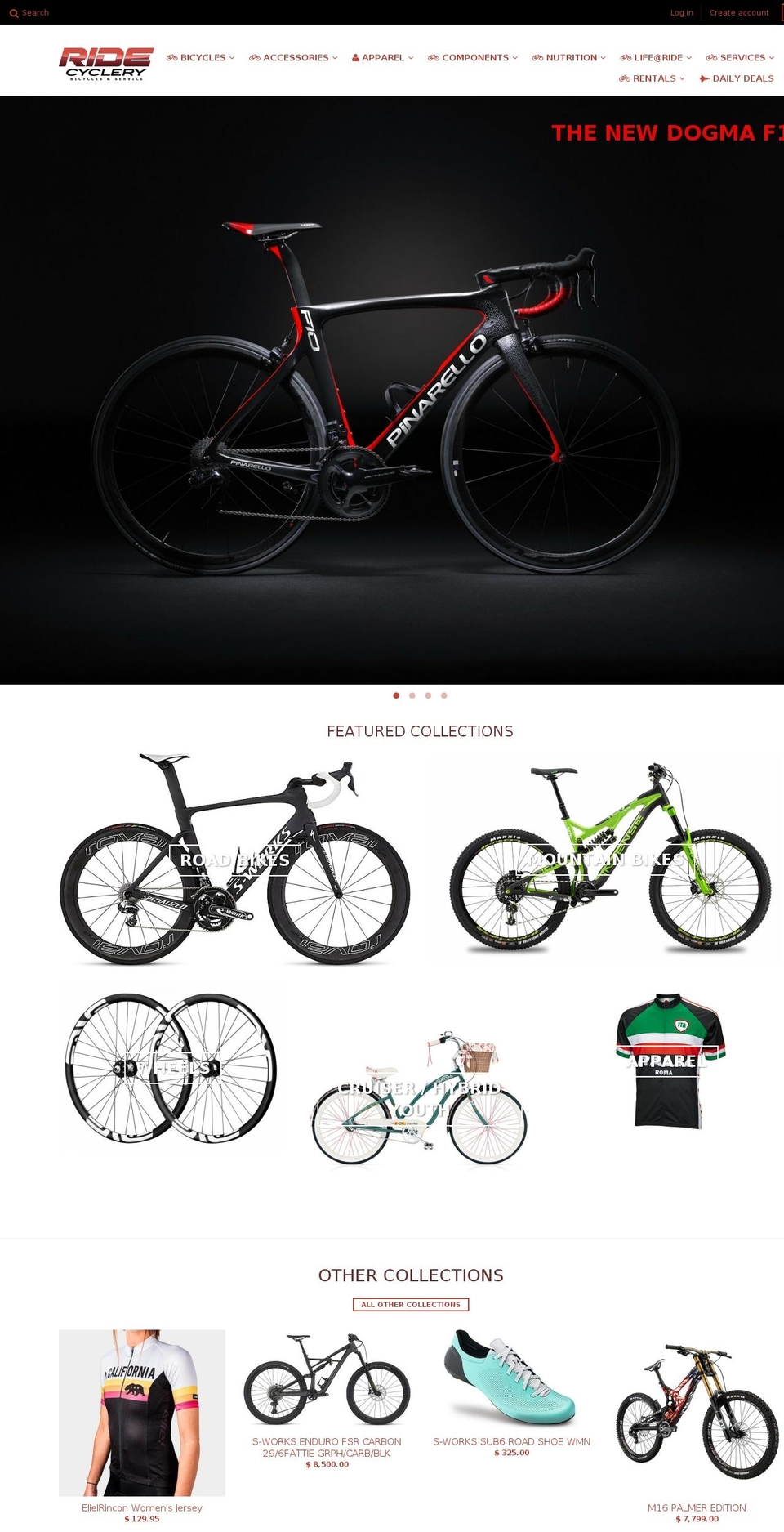 ridecyclery.com shopify website screenshot