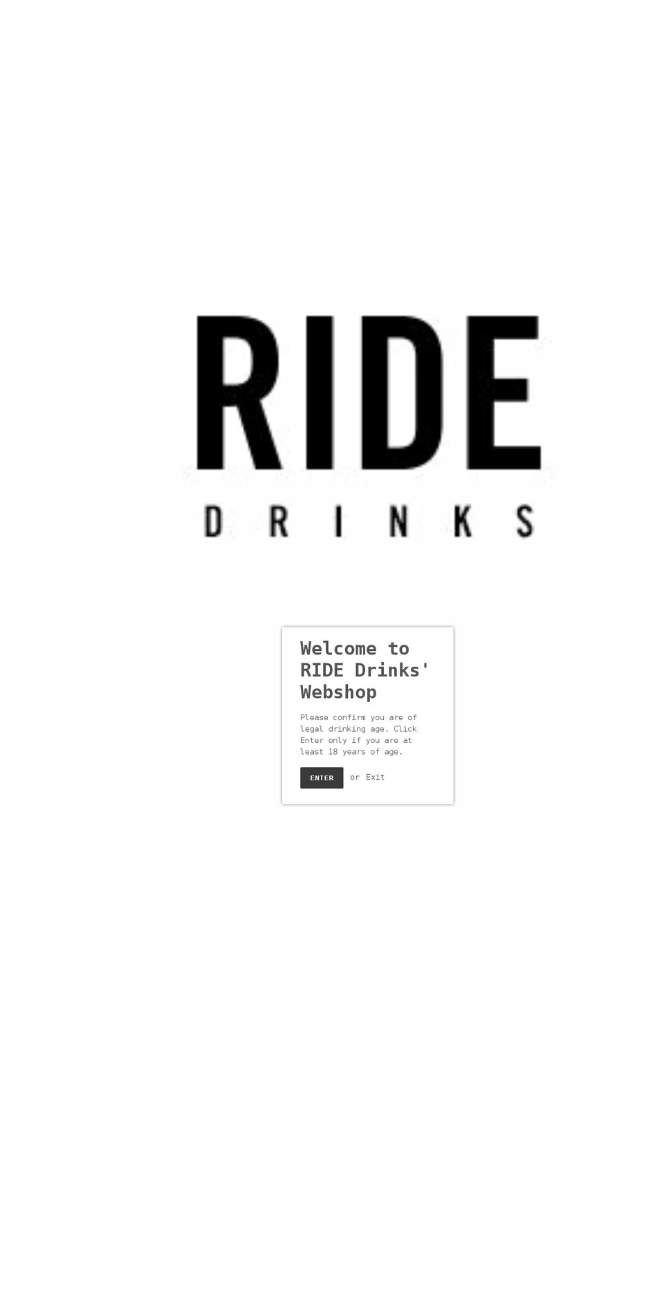 ridedrinks.com shopify website screenshot