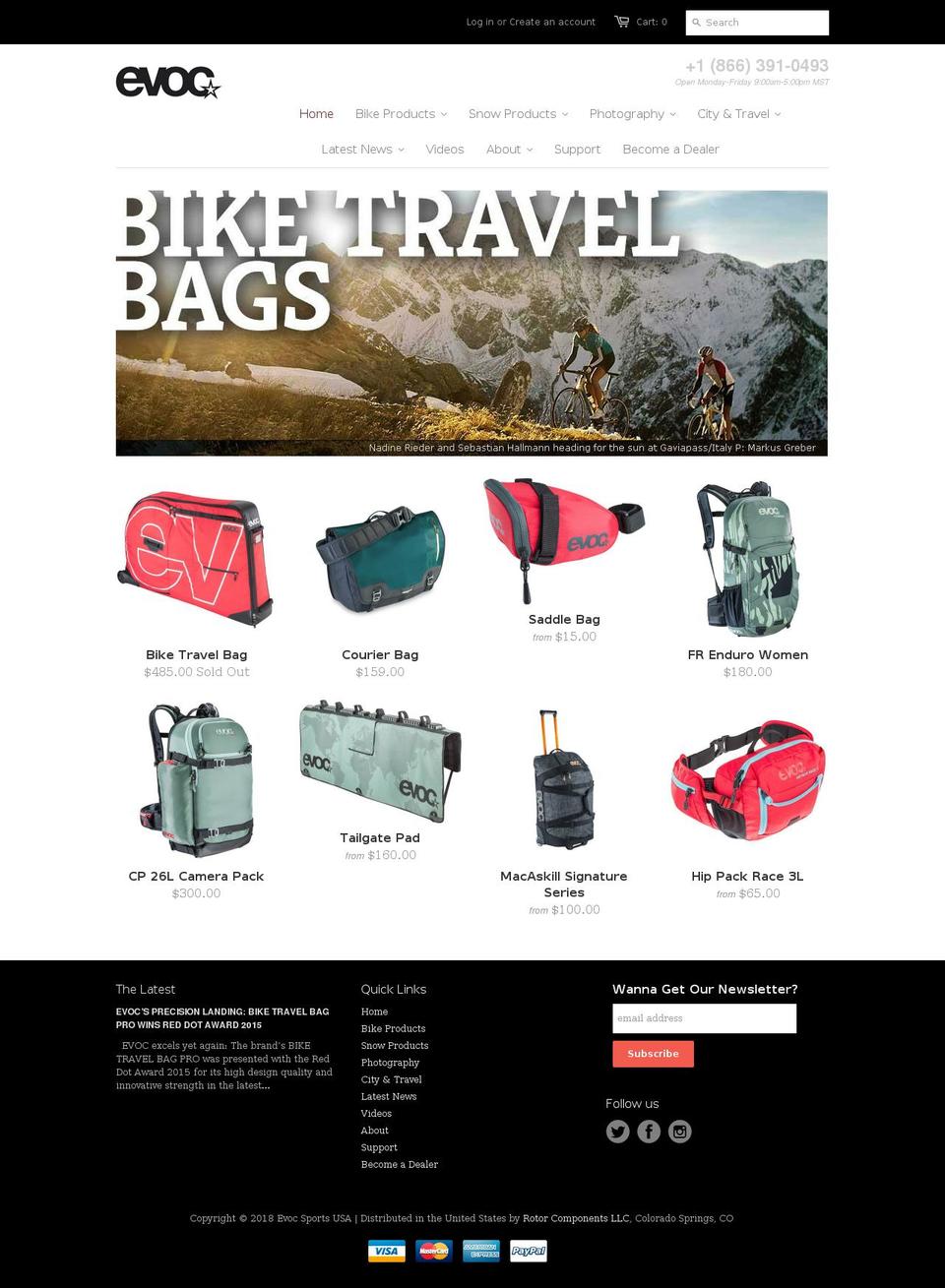 EVOC Sports USA Shopify theme site example rideevoc.com