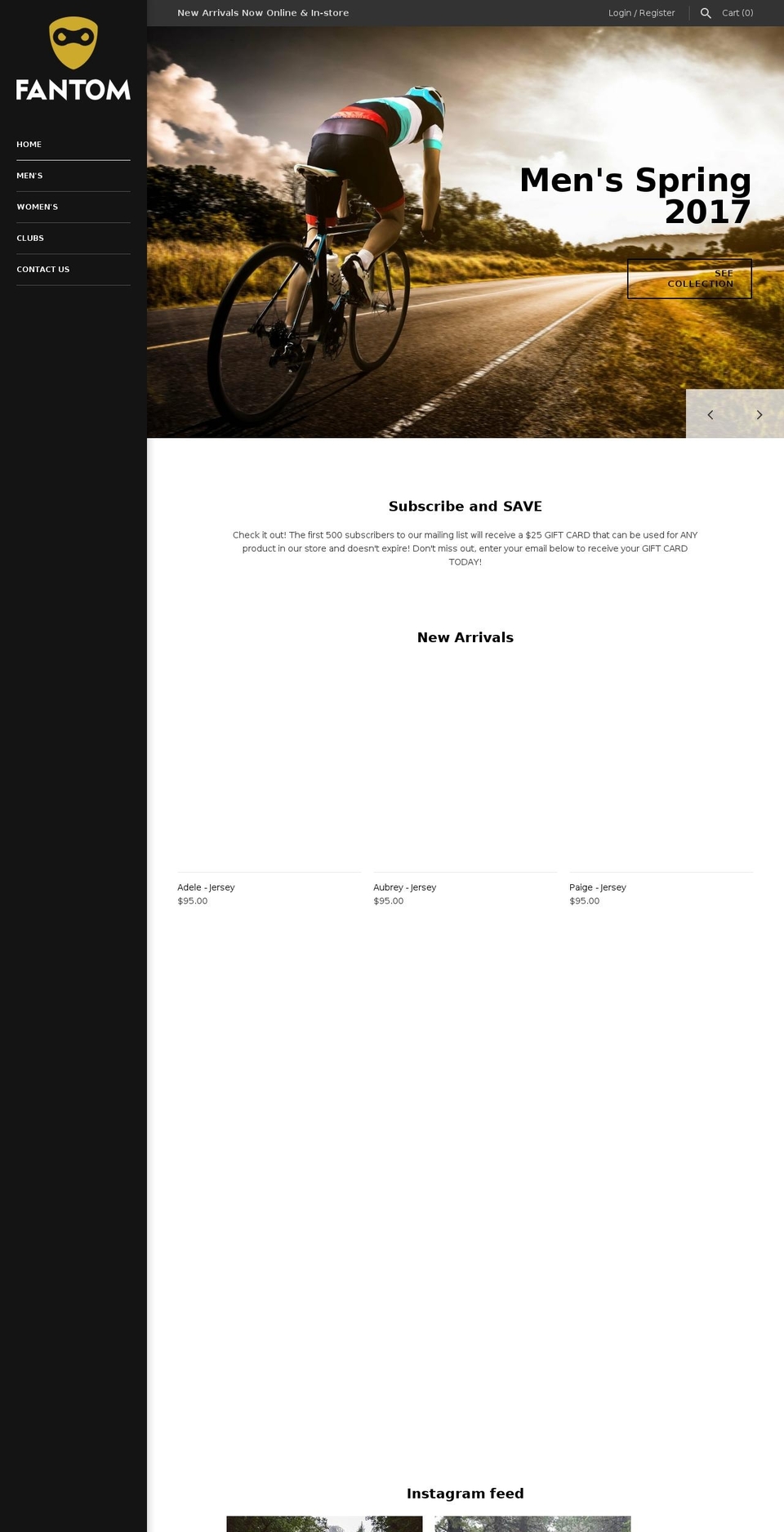 ridefantom.com — Shopify storefront screenshot