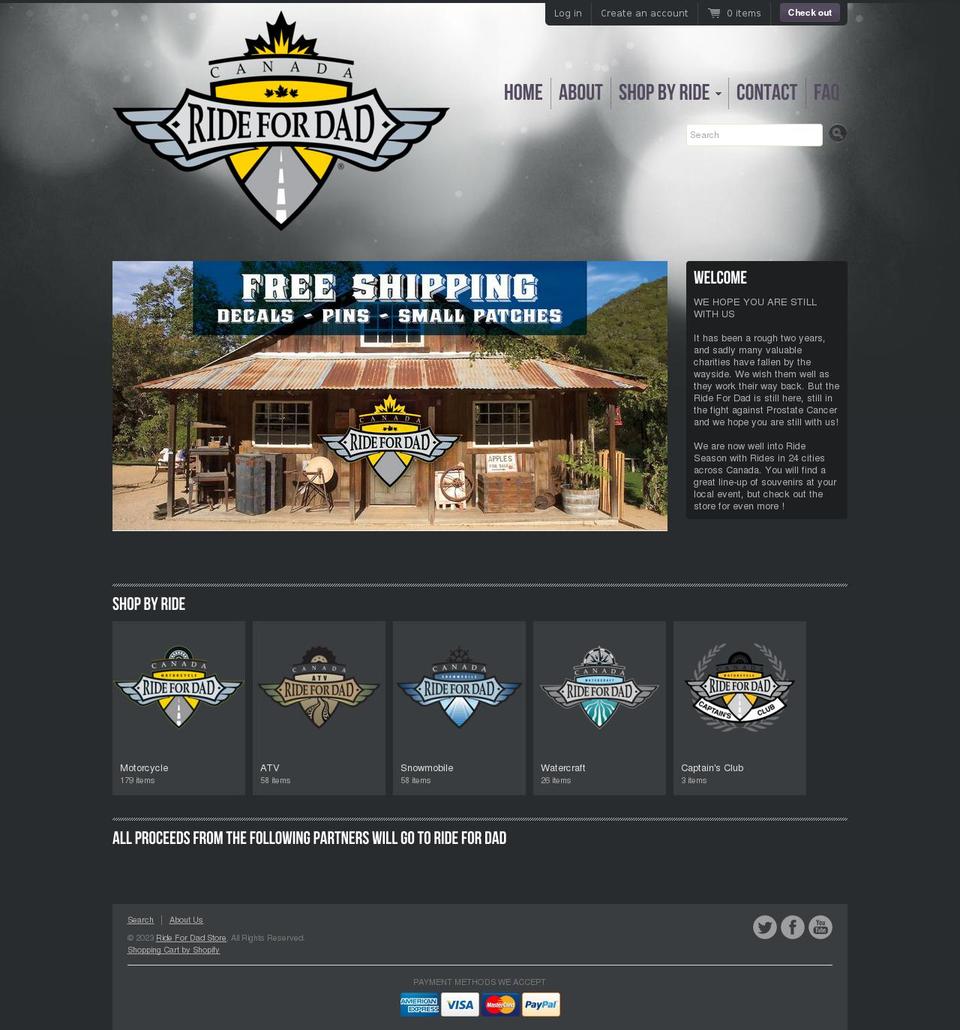 ridefordadstore.ca shopify website screenshot