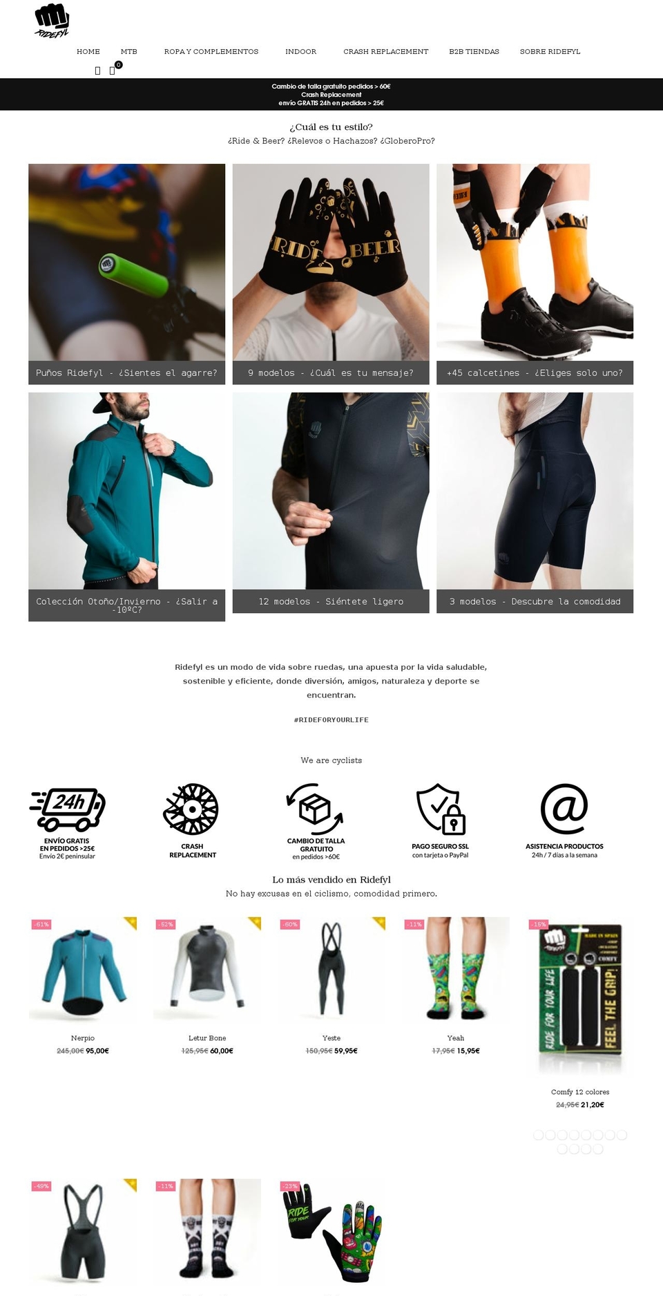 ridefyl.com shopify website screenshot