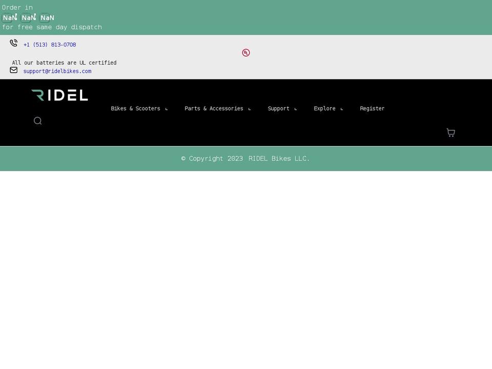 ridelbikes.com shopify website screenshot