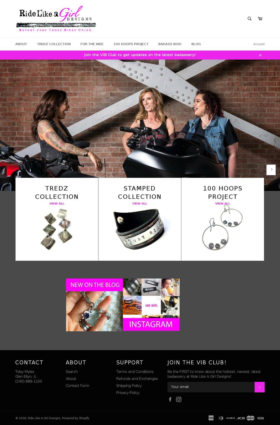 ridelikeagirldesigns.com — Shopify storefront screenshot