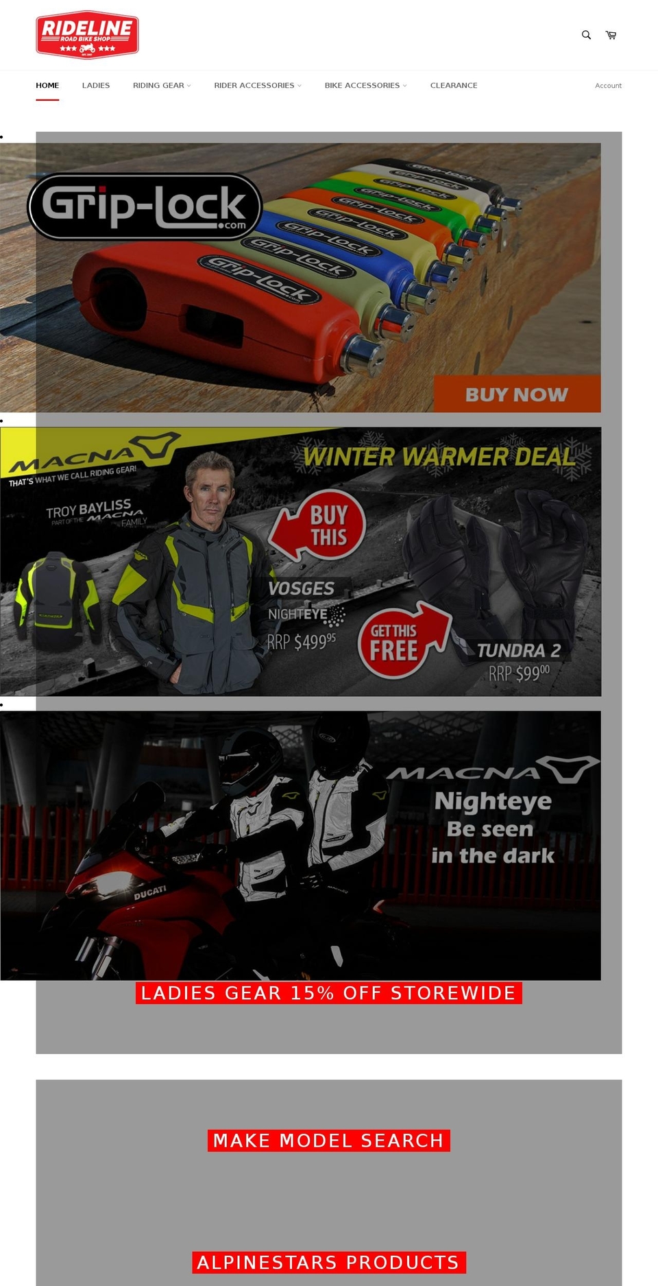 rideline.com.au shopify website screenshot
