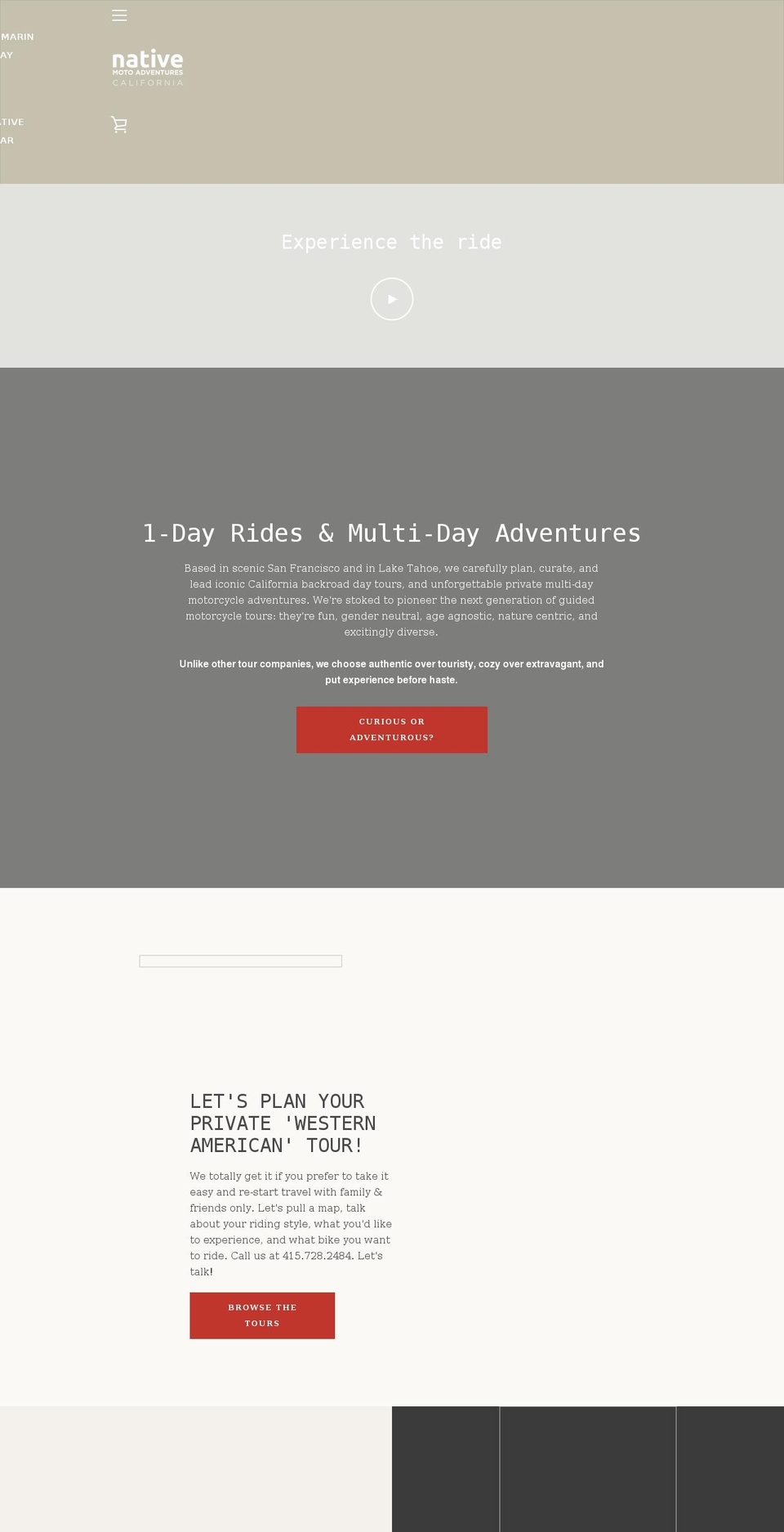 ridenative.com shopify website screenshot