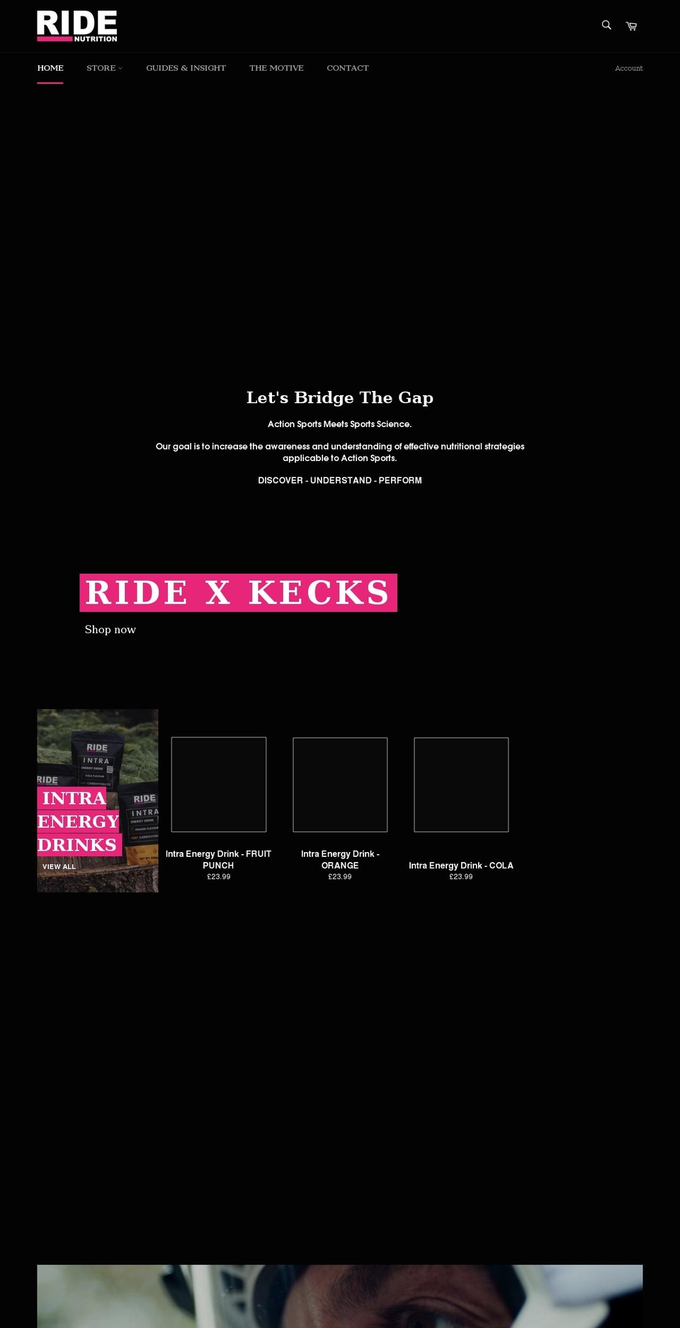 ridenutrition.co.uk shopify website screenshot