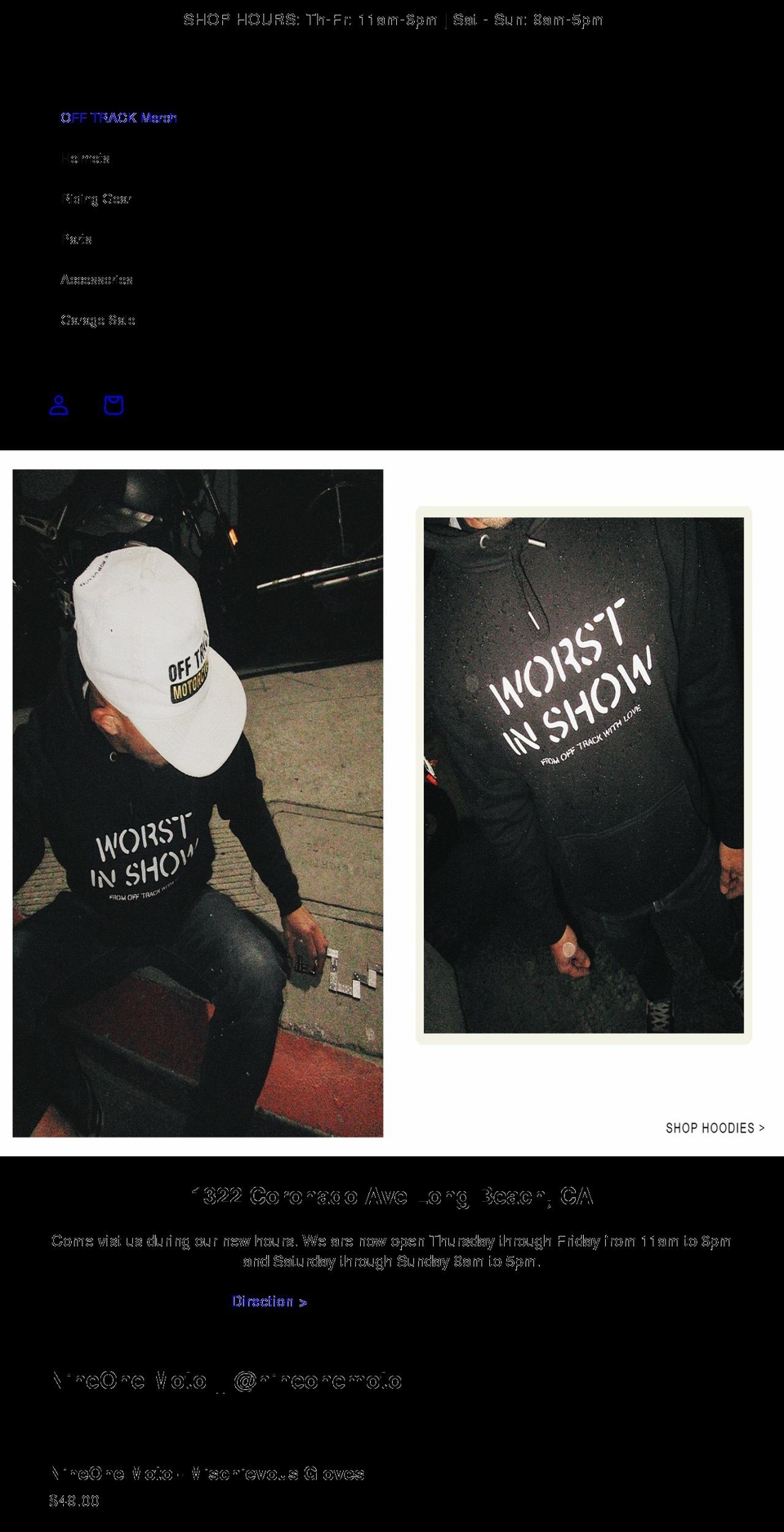 rideofftrack.com shopify website screenshot