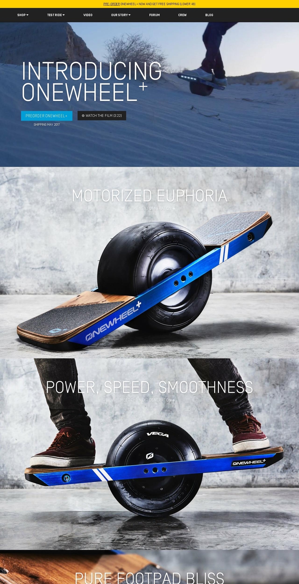 rideonewheel.com shopify website screenshot