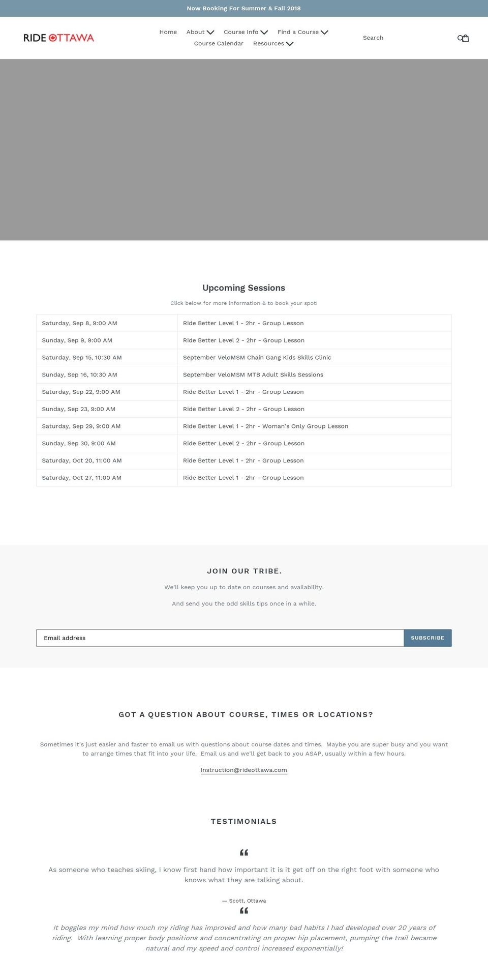 rideottawa.com — Shopify storefront screenshot
