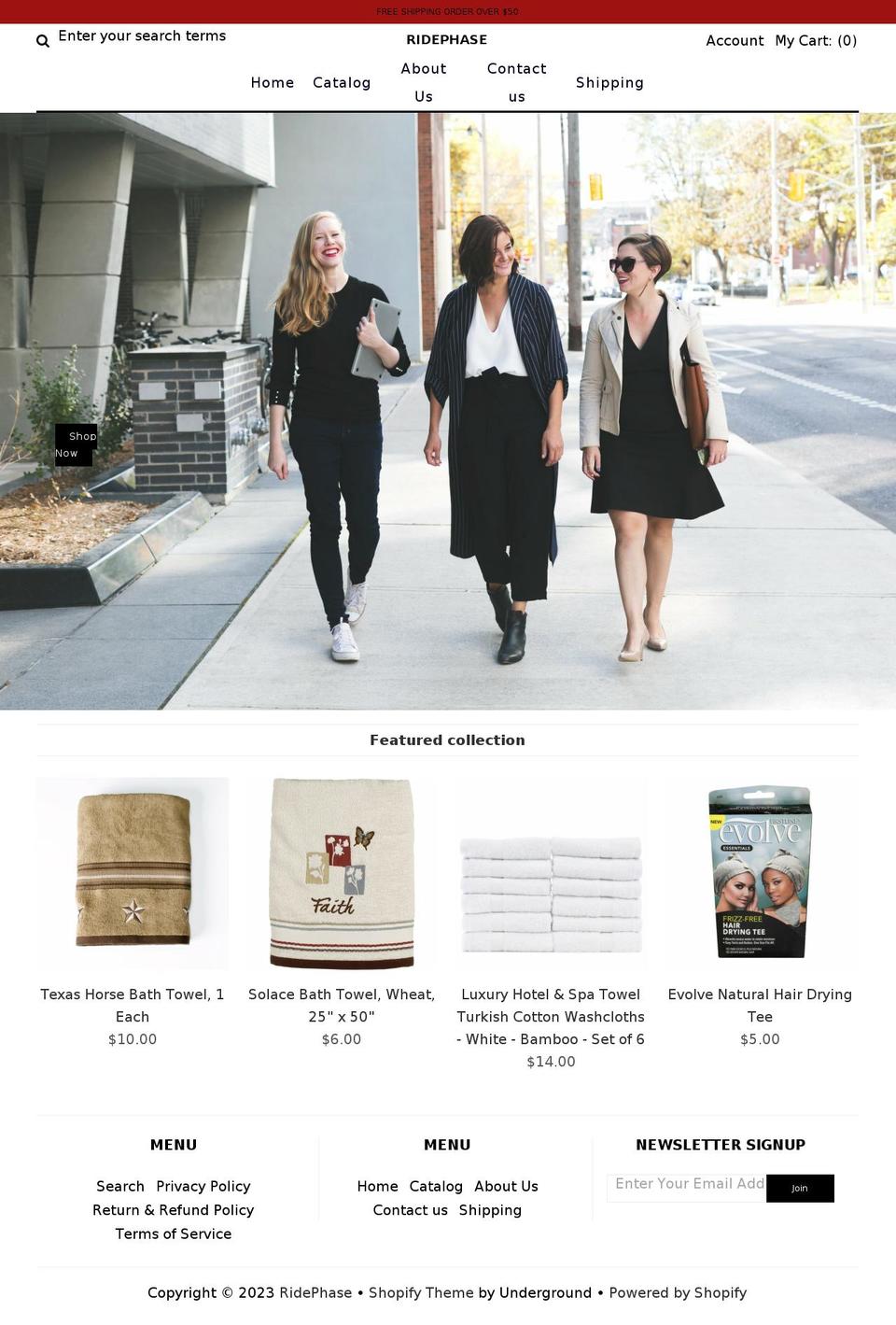 ridephase.com shopify website screenshot