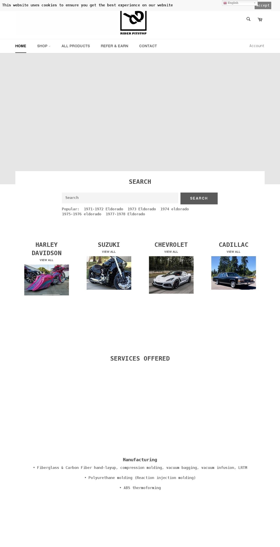 riderpitstop.com shopify website screenshot
