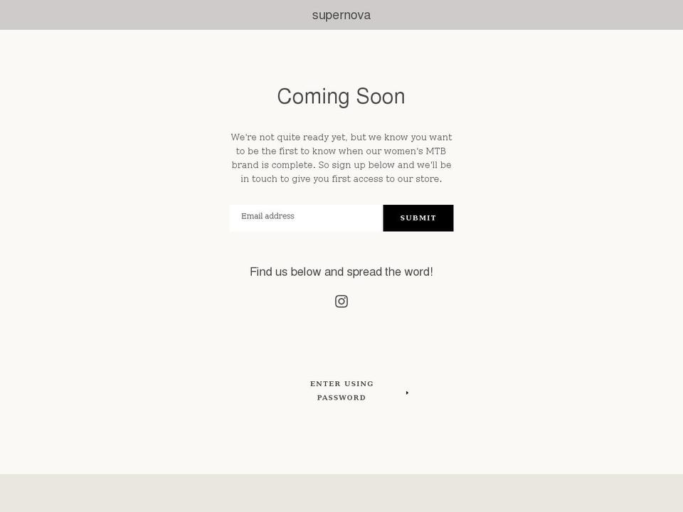 ridesupernova.com shopify website screenshot
