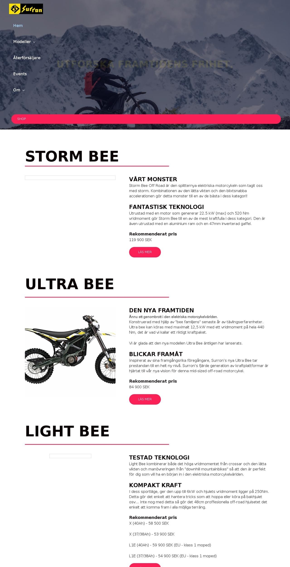 ridesurron.se shopify website screenshot