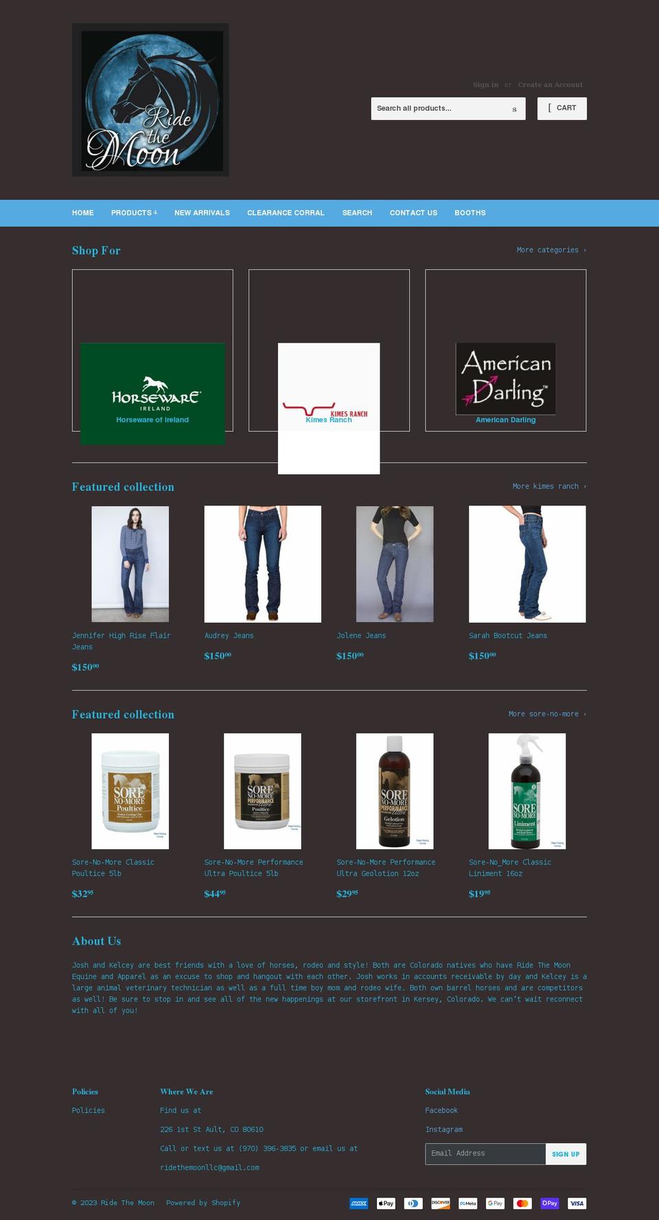 ridethemoon.com shopify website screenshot